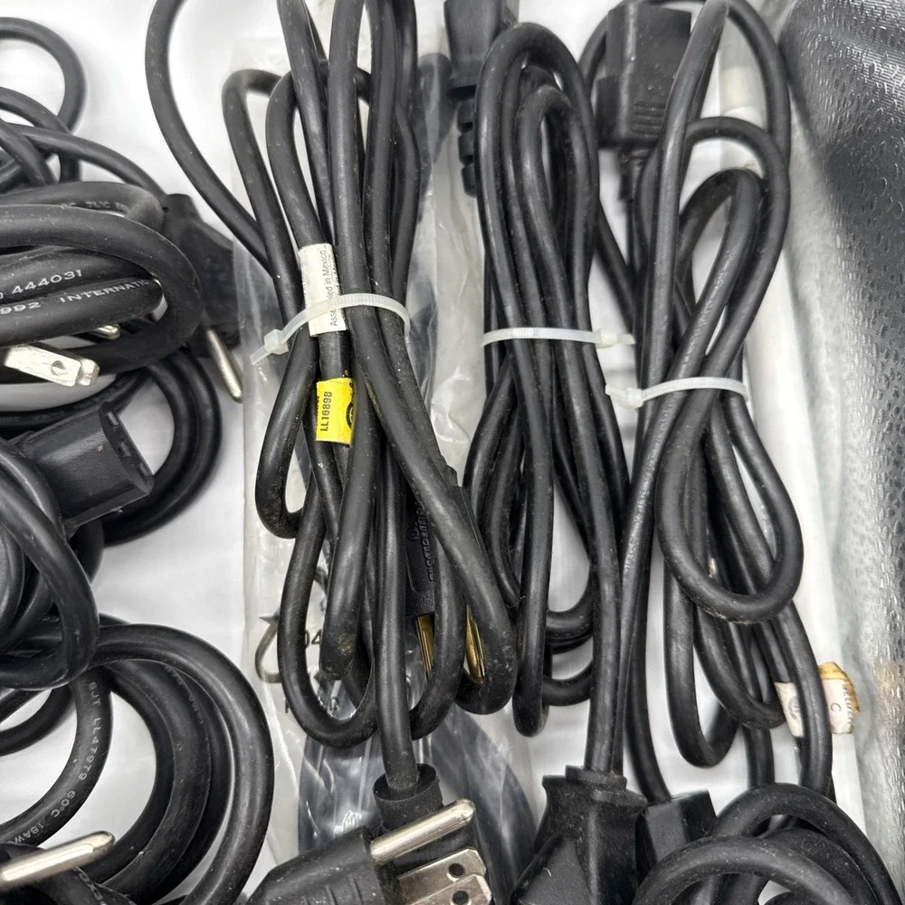 Lot of 9 3 Prong AC Power Cord Standard Electrical Cable Universal Various Sizes